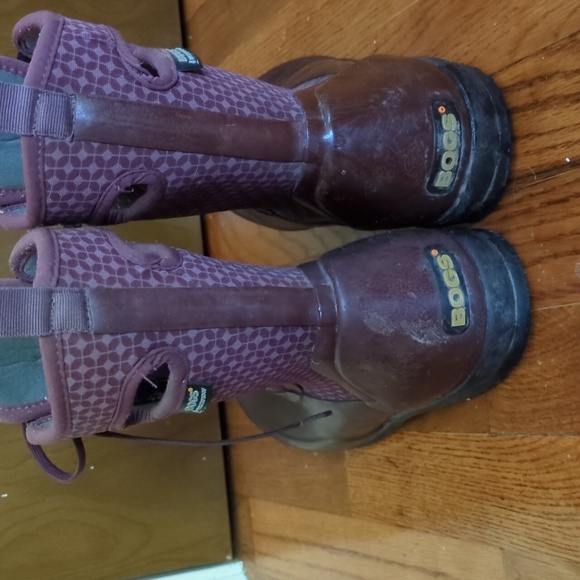 Bogs Sidney Cravat Rain Boots Neo-Tech 8 Eggplant Lace-Up Boots - Picture 3 of 4